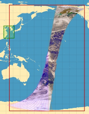 diagram of box around a SeaWiFS swath