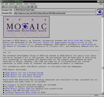 screen shot of NCSA Mosaic